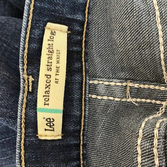 Lee 6 Long Jeans Relaxed Straight Leg At the Waist Dark Wash Denim Inseam 32 - Picture 8 of 10